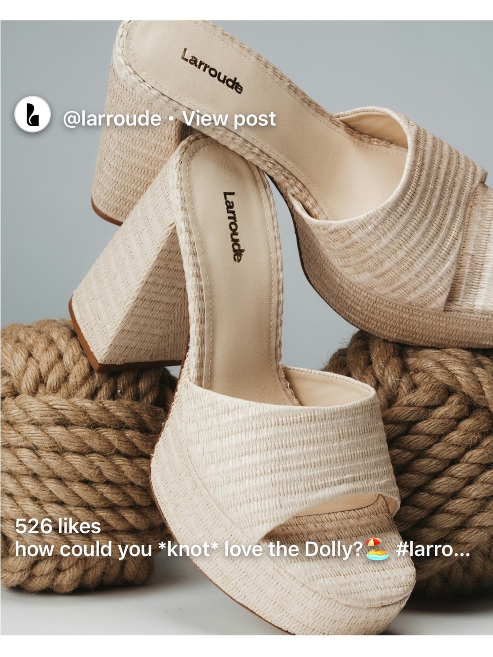 Larroude Dolly Platform Slide Sandals in Natural